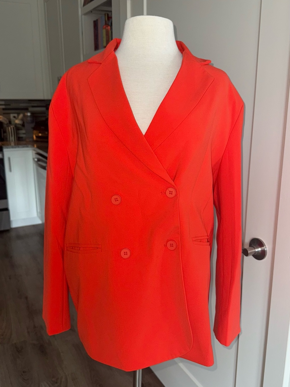 Beulah Women's Double-Breasted Red Blazer Jacket